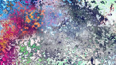 Soyut pas benzeri organik doku, canlı mermer renkler, paslanmış metal yüzey etkisi ve anlamlı kaotik desen.