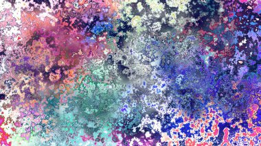 Soyut pas benzeri organik doku, canlı mermer renkler, paslanmış metal yüzey etkisi ve anlamlı kaotik desen.