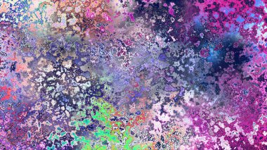 Soyut pas benzeri organik doku, canlı mermer renkler, paslanmış metal yüzey etkisi ve anlamlı kaotik desen.