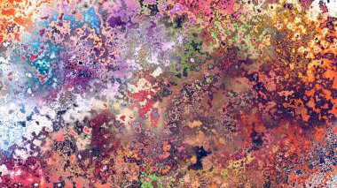 Soyut pas benzeri organik doku, canlı mermer renkler, paslanmış metal yüzey etkisi ve anlamlı kaotik desen.