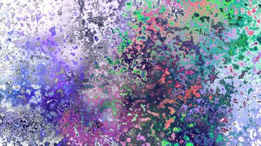 Soyut pas benzeri organik doku, canlı mermer renkler, paslanmış metal yüzey etkisi ve anlamlı kaotik desen.