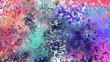 Soyut pas benzeri organik doku, canlı mermer renkler, paslanmış metal yüzey etkisi ve anlamlı kaotik desen.