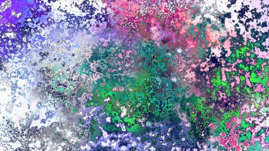 Soyut pas benzeri organik doku, canlı mermer renkler, paslanmış metal yüzey etkisi ve anlamlı kaotik desen.