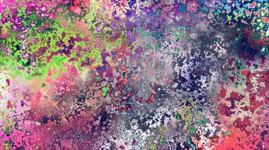 Soyut pas benzeri organik doku, canlı mermer renkler, paslanmış metal yüzey etkisi ve anlamlı kaotik desen.