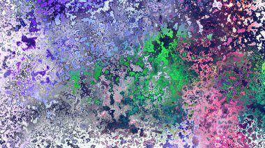 Soyut pas benzeri organik doku, canlı mermer renkler, paslanmış metal yüzey etkisi ve anlamlı kaotik desen.