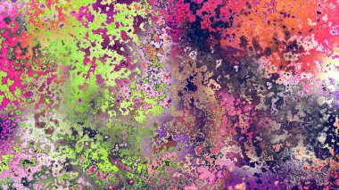 Soyut pas benzeri organik doku, canlı mermer renkler, paslanmış metal yüzey etkisi ve anlamlı kaotik desen.