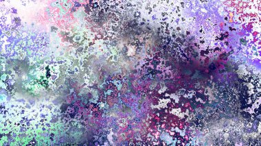 Soyut pas benzeri organik doku, canlı mermer renkler, paslanmış metal yüzey etkisi ve anlamlı kaotik desen.