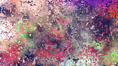 Soyut pas benzeri organik doku, canlı mermer renkler, paslanmış metal yüzey etkisi ve anlamlı kaotik desen.