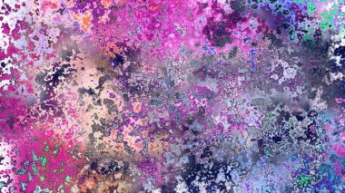 Soyut pas benzeri organik doku, canlı mermer renkler, paslanmış metal yüzey etkisi ve anlamlı kaotik desen.