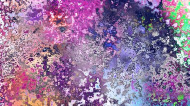 Soyut pas benzeri organik doku, canlı mermer renkler, paslanmış metal yüzey etkisi ve anlamlı kaotik desen.