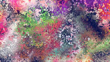 Soyut pas benzeri organik doku, canlı mermer renkler, paslanmış metal yüzey etkisi ve anlamlı kaotik desen.