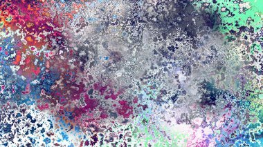 Soyut pas benzeri organik doku, canlı mermer renkler, paslanmış metal yüzey etkisi ve anlamlı kaotik desen.