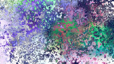 Soyut pas benzeri organik doku, canlı mermer renkler, paslanmış metal yüzey etkisi ve anlamlı kaotik desen.