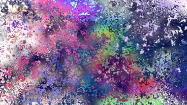 Soyut pas benzeri organik doku, canlı mermer renkler, paslanmış metal yüzey etkisi ve anlamlı kaotik desen.