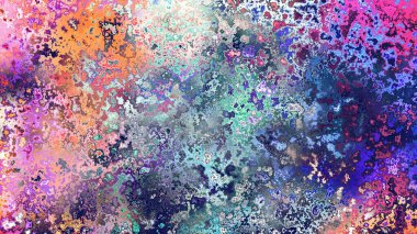 Soyut pas benzeri organik doku, canlı mermer renkler, paslanmış metal yüzey etkisi ve anlamlı kaotik desen.