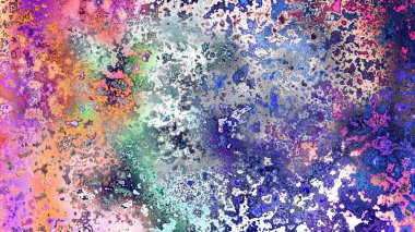 Soyut pas benzeri organik doku, canlı mermer renkler, paslanmış metal yüzey etkisi ve anlamlı kaotik desen.