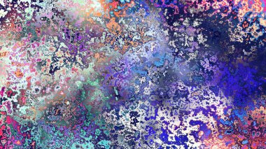 Soyut pas benzeri organik doku, canlı mermer renkler, paslanmış metal yüzey etkisi ve anlamlı kaotik desen.