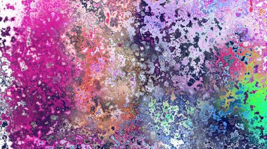 Soyut pas benzeri organik doku, canlı mermer renkler, paslanmış metal yüzey etkisi ve anlamlı kaotik desen.