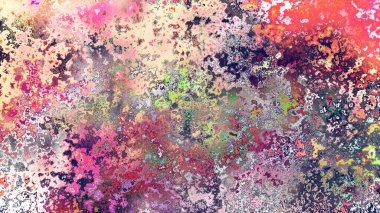 Soyut pas benzeri organik doku, canlı mermer renkler, paslanmış metal yüzey etkisi ve anlamlı kaotik desen.