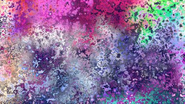 Soyut pas benzeri organik doku, canlı mermer renkler, paslanmış metal yüzey etkisi ve anlamlı kaotik desen.