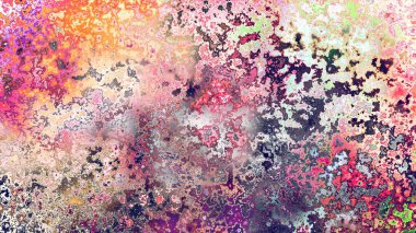 Soyut pas benzeri organik doku, canlı mermer renkler, paslanmış metal yüzey etkisi ve anlamlı kaotik desen.