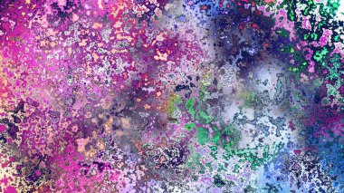 Soyut pas benzeri organik doku, canlı mermer renkler, paslanmış metal yüzey etkisi ve anlamlı kaotik desen.