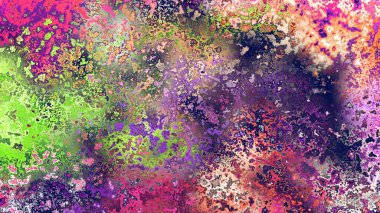 Soyut pas benzeri organik doku, canlı mermer renkler, paslanmış metal yüzey etkisi ve anlamlı kaotik desen.