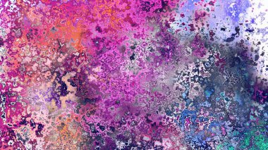 Soyut pas benzeri organik doku, canlı mermer renkler, paslanmış metal yüzey etkisi ve anlamlı kaotik desen.