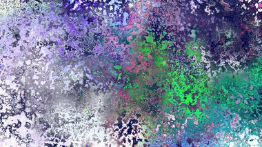 Soyut pas benzeri organik doku, canlı mermer renkler, paslanmış metal yüzey etkisi ve anlamlı kaotik desen.