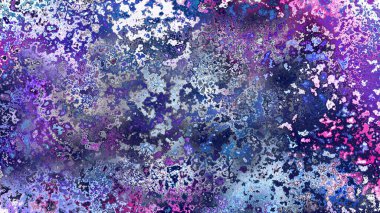 Soyut pas benzeri organik doku, canlı mermer renkler, paslanmış metal yüzey etkisi ve anlamlı kaotik desen.