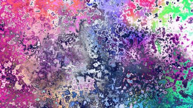 Soyut pas benzeri organik doku, canlı mermer renkler, paslanmış metal yüzey etkisi ve anlamlı kaotik desen.