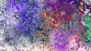 Soyut pas benzeri organik doku, canlı mermer renkler, paslanmış metal yüzey etkisi ve anlamlı kaotik desen.