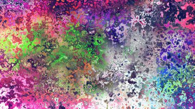 Soyut pas benzeri organik doku, canlı mermer renkler, paslanmış metal yüzey etkisi ve anlamlı kaotik desen.