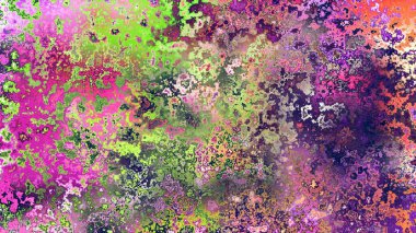 Soyut pas benzeri organik doku, canlı mermer renkler, paslanmış metal yüzey etkisi ve anlamlı kaotik desen.