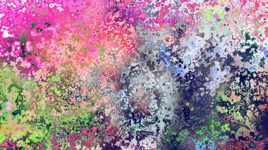 Soyut pas benzeri organik doku, canlı mermer renkler, paslanmış metal yüzey etkisi ve anlamlı kaotik desen.