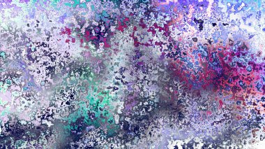 Soyut pas benzeri organik doku, canlı mermer renkler, paslanmış metal yüzey etkisi ve anlamlı kaotik desen.