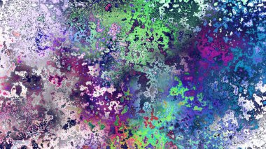 Soyut pas benzeri organik doku, canlı mermer renkler, paslanmış metal yüzey etkisi ve anlamlı kaotik desen.