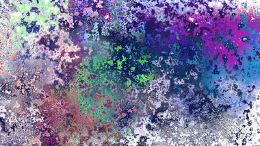 Soyut pas benzeri organik doku, canlı mermer renkler, paslanmış metal yüzey etkisi ve anlamlı kaotik desen.