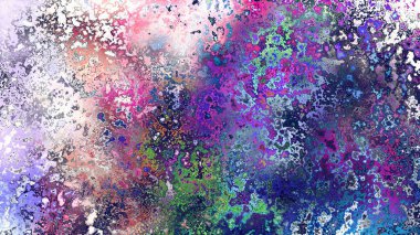 Soyut pas benzeri organik doku, canlı mermer renkler, paslanmış metal yüzey etkisi ve anlamlı kaotik desen.