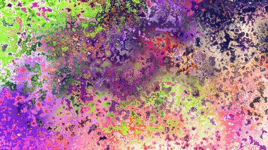 Soyut pas benzeri organik doku, canlı mermer renkler, paslanmış metal yüzey etkisi ve anlamlı kaotik desen.