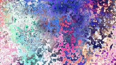 Soyut pas benzeri organik doku, canlı mermer renkler, paslanmış metal yüzey etkisi ve anlamlı kaotik desen.