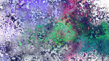 Soyut pas benzeri organik doku, canlı mermer renkler, paslanmış metal yüzey etkisi ve anlamlı kaotik desen.