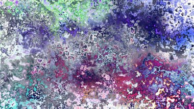 Soyut pas benzeri organik doku, canlı mermer renkler, paslanmış metal yüzey etkisi ve anlamlı kaotik desen.