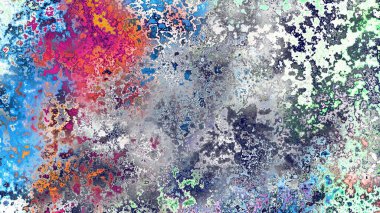 Soyut pas benzeri organik doku, canlı mermer renkler, paslanmış metal yüzey etkisi ve anlamlı kaotik desen.