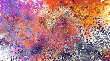 Soyut pas benzeri organik doku, canlı mermer renkler, paslanmış metal yüzey etkisi ve anlamlı kaotik desen.