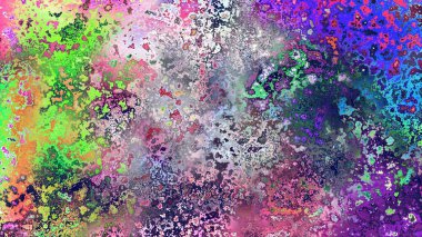 Soyut pas benzeri organik doku, canlı mermer renkler, paslanmış metal yüzey etkisi ve anlamlı kaotik desen.