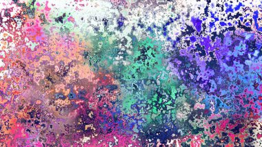 Soyut pas benzeri organik doku, canlı mermer renkler, paslanmış metal yüzey etkisi ve anlamlı kaotik desen.