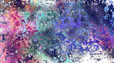 Soyut pas benzeri organik doku, canlı mermer renkler, paslanmış metal yüzey etkisi ve anlamlı kaotik desen.