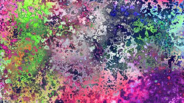 Soyut pas benzeri organik doku, canlı mermer renkler, paslanmış metal yüzey etkisi ve anlamlı kaotik desen.