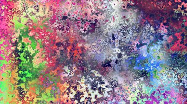 Soyut pas benzeri organik doku, canlı mermer renkler, paslanmış metal yüzey etkisi ve anlamlı kaotik desen.